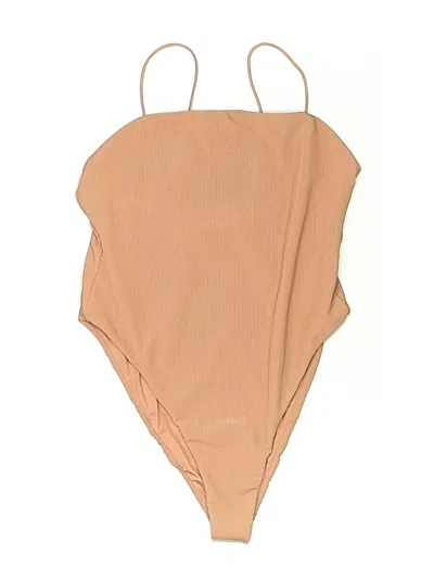 Pre-owned Good American Bodysuit In Tan
