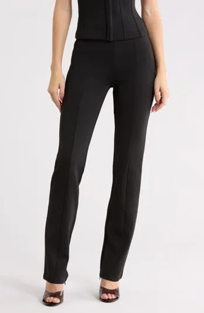 Good American Boss Scuba Knit Pants In Black