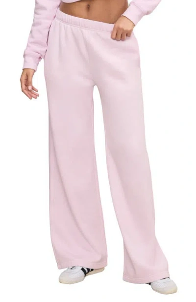 Good American Cotton-blend Wide-leg Sweatpants In Washed Cotton Candy Pink