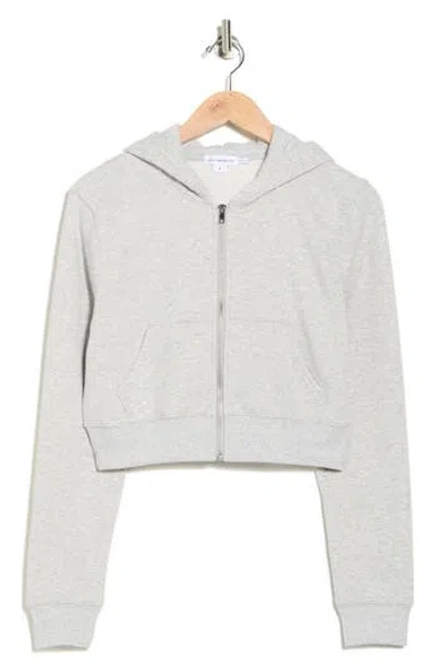 Good American Brushed Fleece Zip Hoodie In Gray