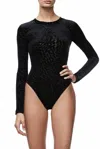 Good American Burnout Thong Bodysuit The Wilder One In Black