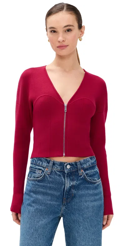 Good American Bustier Sweater Ruby In Red