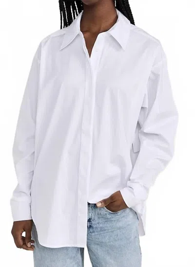 Good American Button Down 2.0 Shirt In White