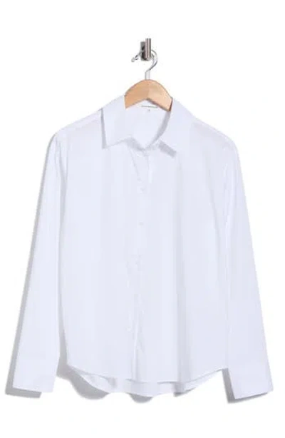 Good American Button Down 2.0 Shirt In White