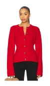 Good American Button Front Knit Cardigan Chili001 In Red
