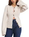 Good American Womens Vanilla001 Round-neck Button Knitted Cardigan Xs In White