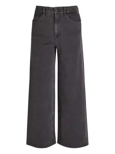 Good American Buttoned Wide-leg Jeans In Black