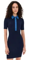 Good American Womens Midnight002 Cable-knit Short-sleeves Knitted Mini Dress Xl In Blue