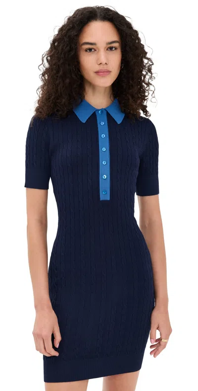Good American Cable Knit Mini Dress Midnight002 In Blue