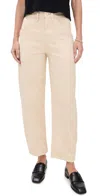 Good American Canvas Cropped Barrel Pants Canvas In Neutral