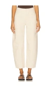 Good American Canvas Cropped Barrel Pants In Neutral