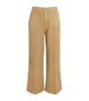 Good American Canvas Cropped Palazzo Trousers In Nude