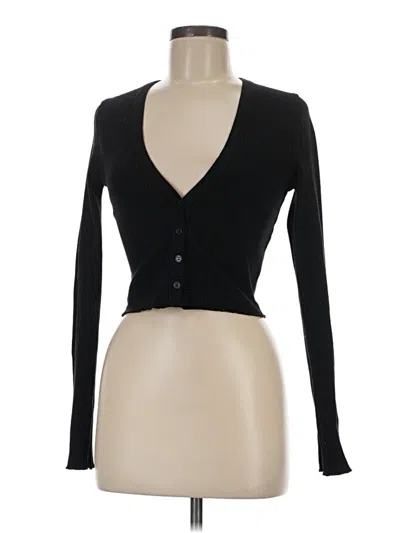 Pre-owned Good American Cardigan Sweater In Black