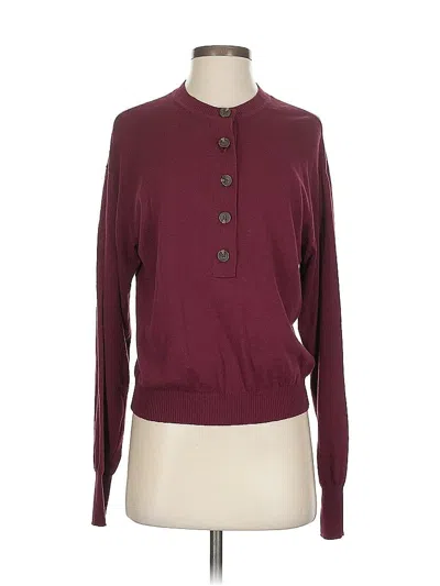 Pre-owned Good American Cardigan Sweater In Burgundy