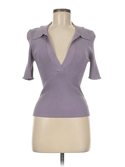 Pre-owned Good American Cardigan Sweater In Purple