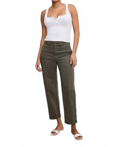 Good American Cargo Cropped Twill Pants In Fatigue 001 In Gray