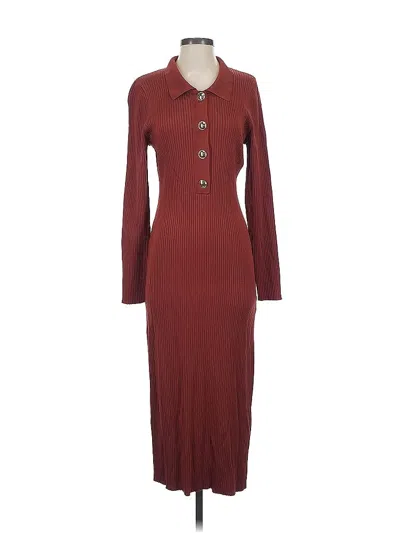 Pre-owned Good American Casual Dress In Burgundy