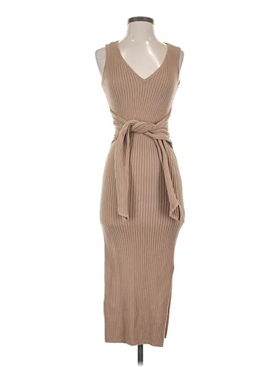 Pre-owned Good American Casual Dress In Tan