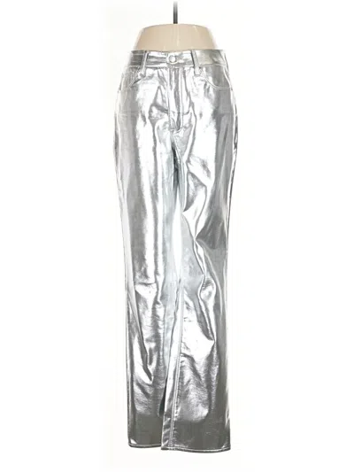 Pre-owned Good American Casual Pants In Silver
