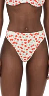 Good American Cherry Good Waist Cheeky Bikini Bottoms Snow Cherries In Snow Cherries