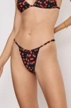Good American Cherry Perfect Fit Bikini Bottoms In Black Cherries003