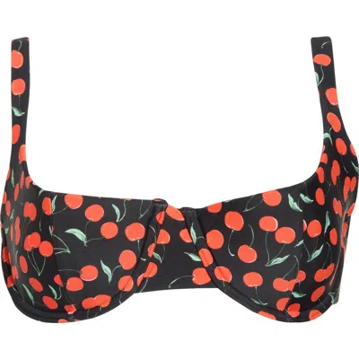 Good American Cherry Underwire Bikini Top In Multi