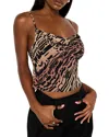 Good American Cowl Neck Bias Cut Chiffon Camisole In Wc