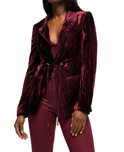 Good American Cinched Blazer In Port In Red