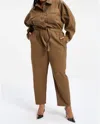 Good American Cinched Elasticized Long-sleeve Jumpsuit In Fog