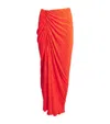 Good American Cinched Plissé Maxi Skirt In Multi
