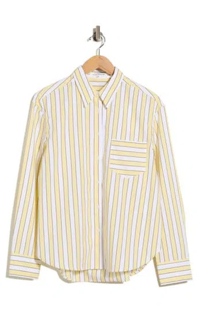 Good American Classic Boxy Poplin Button-up Shirt In Yellow