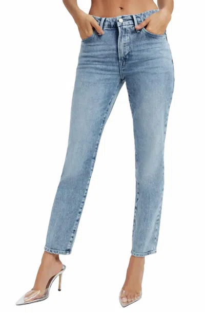 Good American Classic High Waist Straight Leg Jeans In Indigo301 In Multi