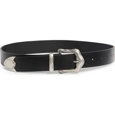 Good American Classic Western Leather Belt In Black001