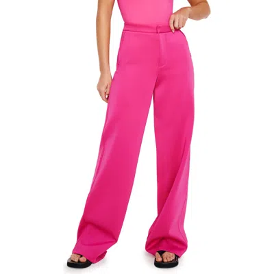 Good American Column Scuba Pants In Pink Glow002