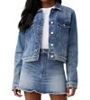 Good American Shrunken Trucker Jacket In Multi