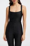 Good American Compression Corset Bodysuit In Black