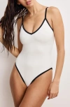 Good American Compression Deep Dive One-piece Swimsuit In White