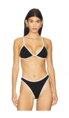 Good American Compression Perfect Fit Bikini Top In Black