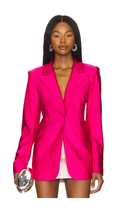Good American Compression Shine Sculpted Blazer In Pink