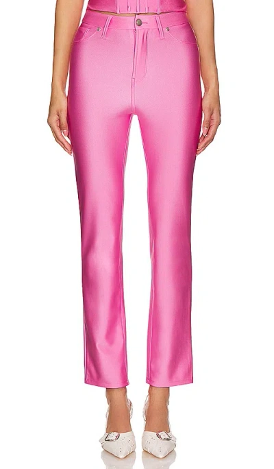 Good American Compression Shine Straight Pant In Sorority Pink003