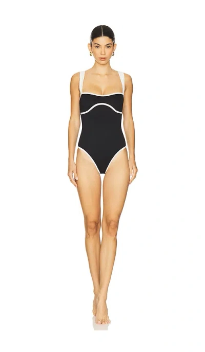 Good American Compression Sweet Heart One Piece Swimsuit In Black