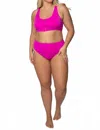 Good American Compression Swim Top - Plus Size In Fuschia Pink In Purple