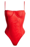 Good American Corset Demi Mesh Bodysuit