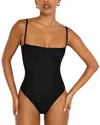 Good American Corset Demi Mesh Bodysuit In Black