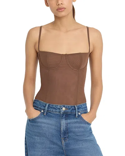 GOOD AMERICAN CORSET DEMI MESH BODYSUIT