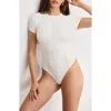 Good American Corset Scuba Bodysuit In White