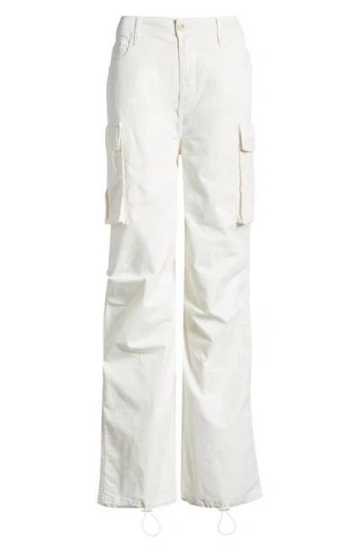 Good American Baggy Cargo Trousers In Cloud White