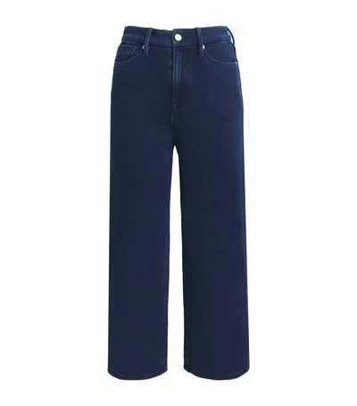 Good American Cotton Cropped Jeanius Trousers In Blue