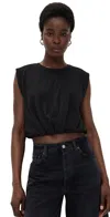 Good American Cotton Muscle Tee Black001