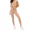 Good American Cotton Tie Waist Leggings In Putty In Metallic